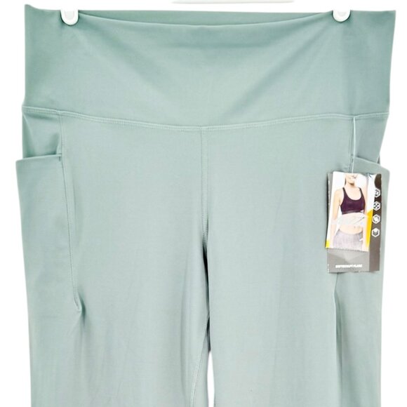 Avia Women's Softsculpt Stretch Green Flare Pants XXL (20) Moisture Wicking NWT - Picture 4 of 12